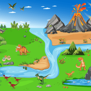 tapis de jeu dinosaure