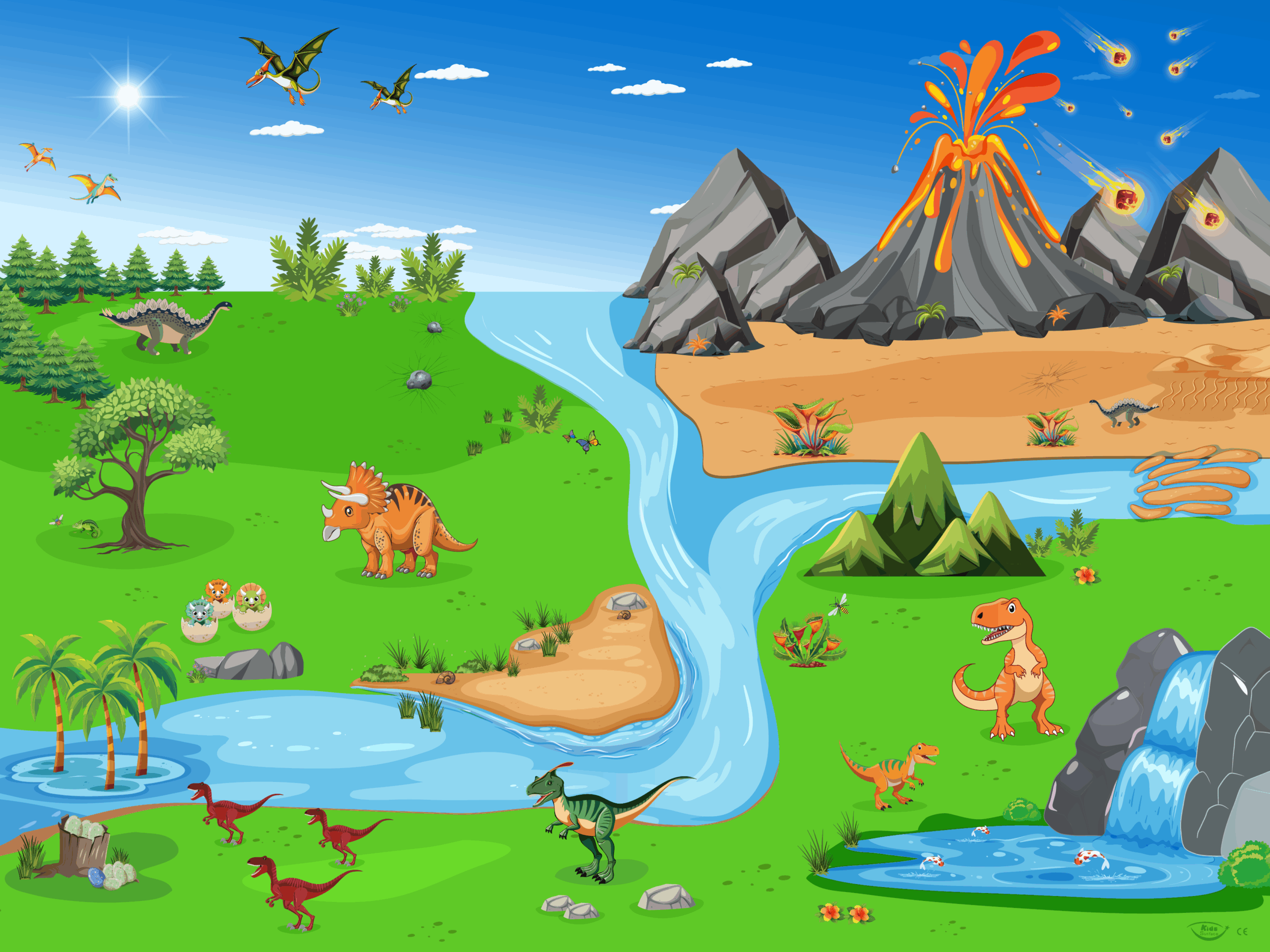 tapis de jeu dinosaure